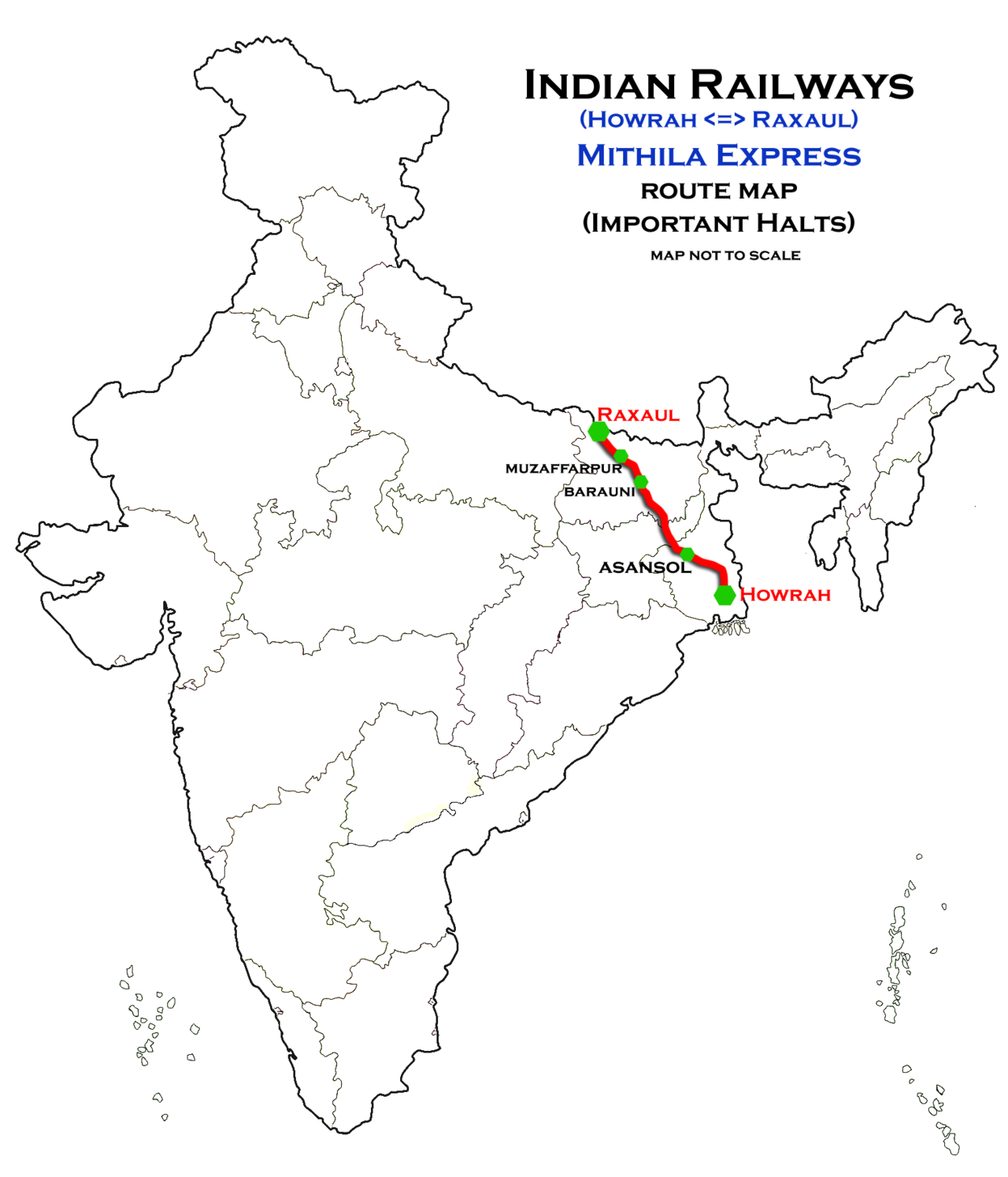 Mithila Express (Howrah - Raxaul) route map.png