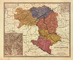 Map of the Duchy of Styria from 1850 to 1910