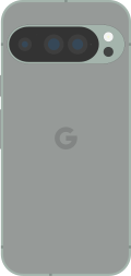 Diagram of a Pixel 9 Pro smartphone in gray.