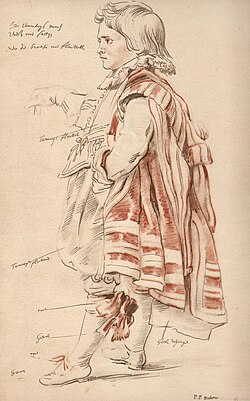 Robin, the Dwarf of the Earl of Arundel, 1620, pen and brown ink over red, black and white chalk, Nationalmuseum Stockholm