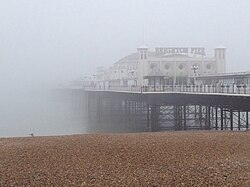 Sea fog or "fret" encroaching on Brighton Pier