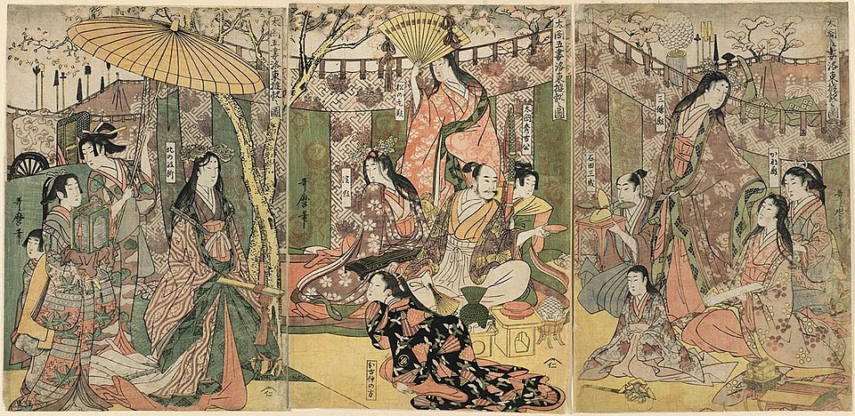 Hideyoshi and his Five Wives Viewing the Cherry-blossoms at Higashiyama