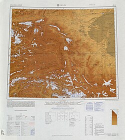 Map including Yopurga (labeled as YÜEH-P'U-HU (YUPOGHA)) and surrounding region from the International Map of the World (AMS, 1966)