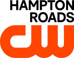 The CW network logo in orange with the words "Hampton Roads" in two lines, right-aligned, in a sans serif above