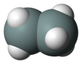 Spacefill model of disilane