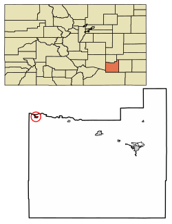 Location of the Town of Fowler in Otero County, Colorado