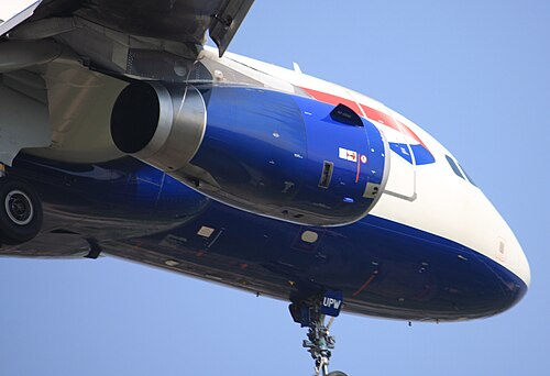 The IAE V2500 on the A320 family, using a mixed exhaust