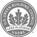 Gray-and-white logo with three leaves