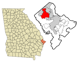 Location in Chatham County and the state of Georgia