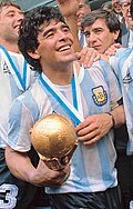 Diego Maradona pictured in 1986