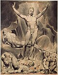 Satan arousing rebel angels in Milton's Paradise Lost, by William Blake