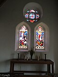 East window showing the cross pattée of the Knights Templar