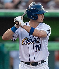 Bobby Dalbec, right handed batter with the Omaha Storm Chasers