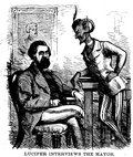 Mayor Hall and Lucifer, by an unknown artist (1870)