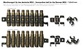 Disintegrating metal M13 link belt (designated DM60 by Germany)