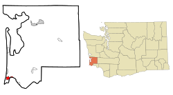Location of Ilwaco, Washington