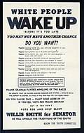 Campaign flyer for Willis Smith for Senate in the 1950 US Senate race in North Carolina.