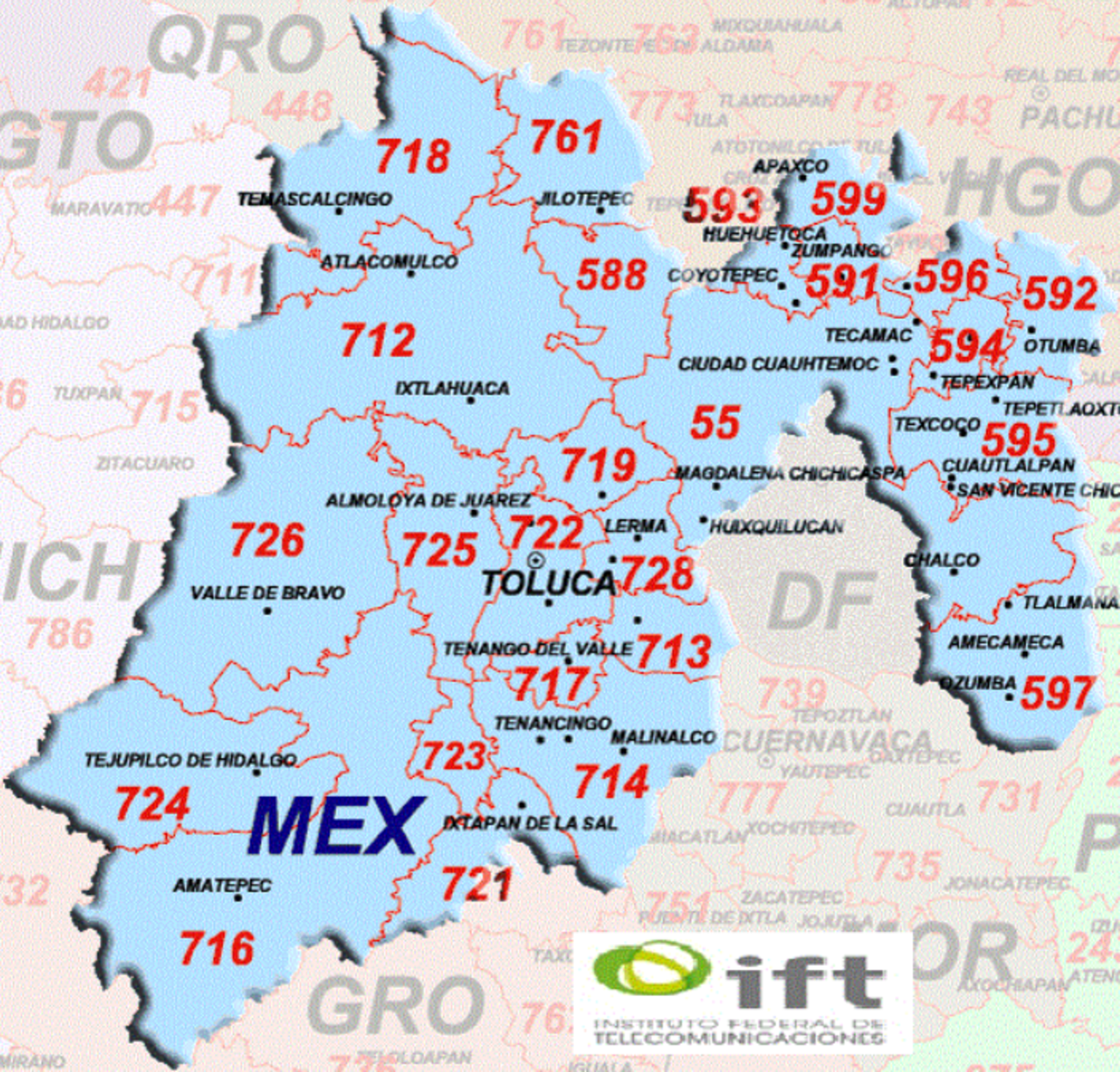 EDOMEX Area Codes Map.png