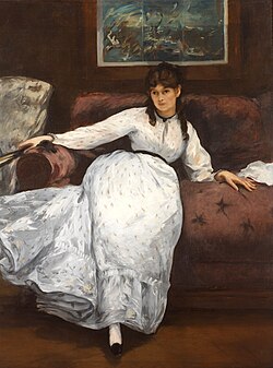 Berthe Morisot posing for The Rest (1870) – Édouard Manet