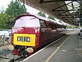 A Class 52 (no. D1015) restored to 1960s Western Region maroon livery