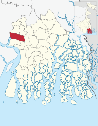 Location of Falta community development block in South 24 Parganas district