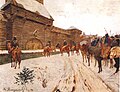 The Mongols of the Golden Horde outside Vladimir presumably demanding submission before sacking the city, painting by Vassily Maximov