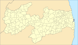 Location of Cabedelo in the state of Paraíba