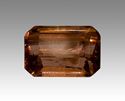 Cut siderite from Minas Gerais, Brazil. Size: 5 mm × 3.2 mm (0.20 in × 0.13 in)
