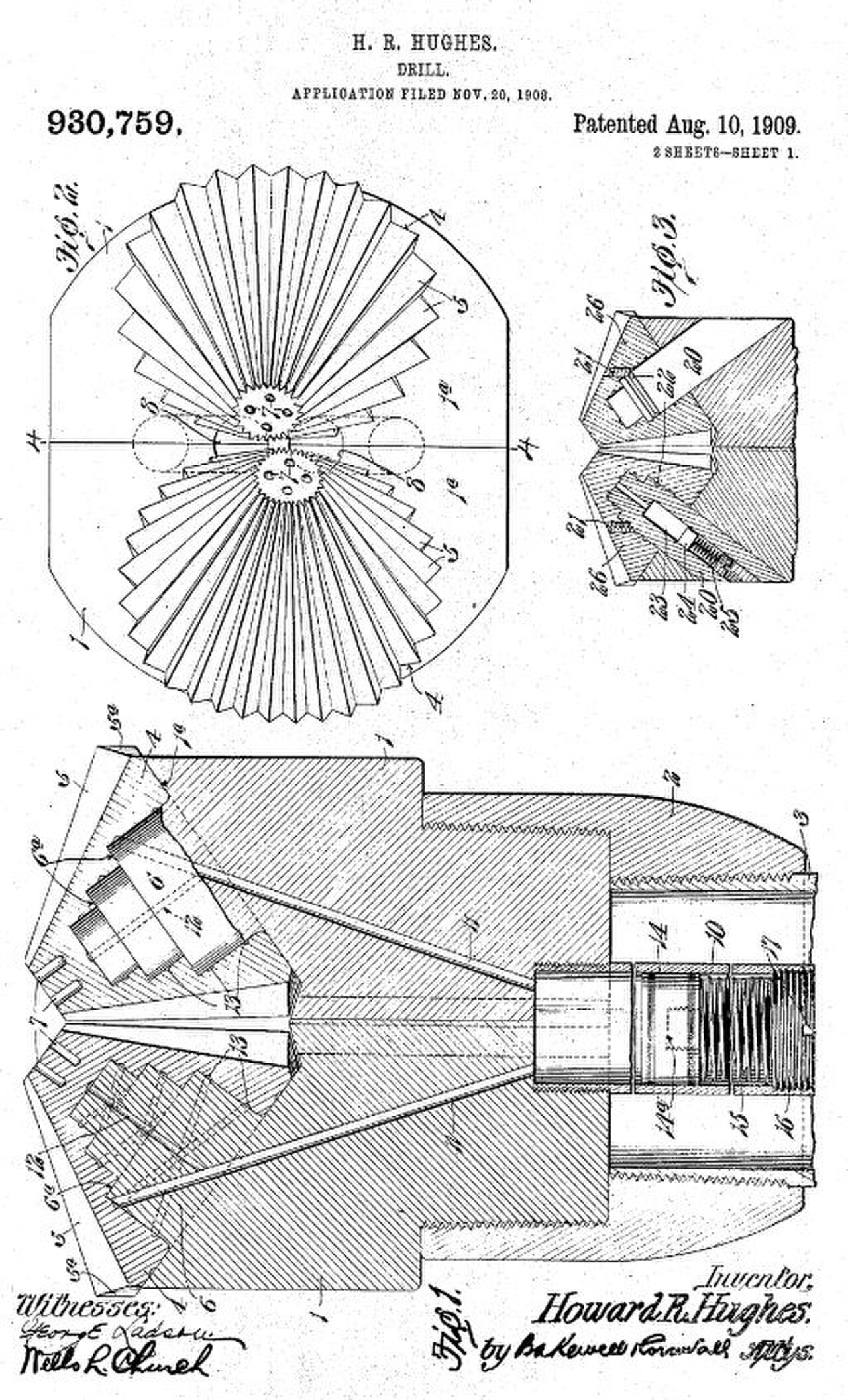 H Hughes Drill Patent 1908 Filing.jpg