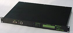 Black box with green screen and buttons