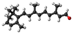 Ball-and-stick model of the dehydroretinal molecule