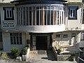 Many-sided bow window at the Department of Information and International Relations of the Central Tibetan Administration