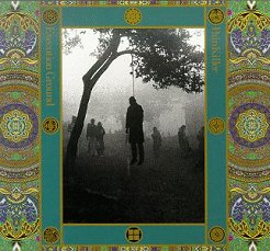 Black-and-white photo of a man hung from a tree