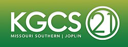 Green bar with white text reading "KGCS Missouri Southern – Joplin" and "21" in a circle