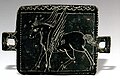 Parthian era bronze plate depicting Pegasus (Pegaz in Persian), excavated in Masjed Soleyman, Khūzestān, Iran