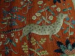 Detail of one of The Lady and the Unicorn millefleur tapestries, c. 1500