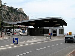 The Pont Saint-Ludovic / Ponte San Ludovico border crossing point between Menton, France, and Ventimiglia, Italy
