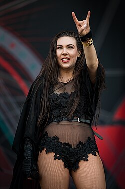 Elize Ryd of Amaranthe at Wacken Open Air in 2018