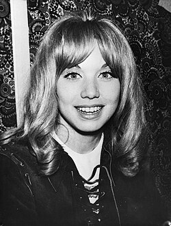 Spanish singer Karina, pictured in a black and white photo from 1971.