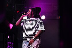 J Noa performs at San Francisco State University's 14th Rhythms Music Festival in May 2025.