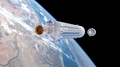 Artistic Representation of MTG-I1 on Ariane 5 during core stage separation and upper stage ignition
