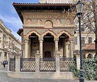 Brâncovenesc – Stavropoleos Monastery Church, Bucharest, Romania, unknown architect, 1724[35]