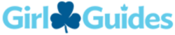 Logo consisting of a dark blue clover with light blue letters reading "Girl Guides"