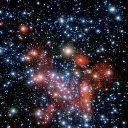 The central parts of the Milky Way, as observed in the near-infrared with the NACO instrument on ESO's Very Large Telescope