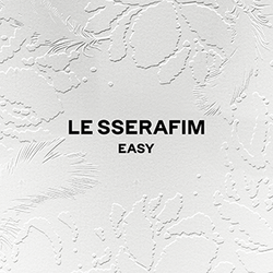 The artist name and title in black text against a patterned white background