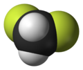 Spacefill model of difluoromethane
