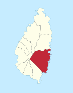 Location of Micoud District within Saint Lucia
