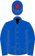 Royal blue, royal blue cap, red star