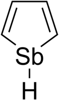 Structural formula of stibole with an explicit hydrogen