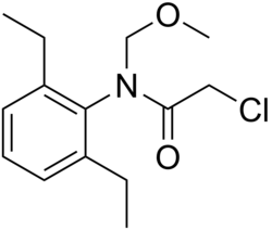 Skeletal formula of alachlor